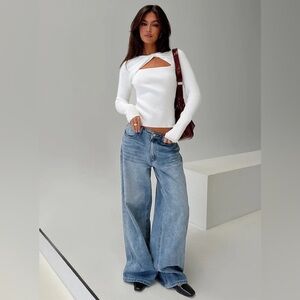 Princess Polly Malgit Long Sleeve Top white